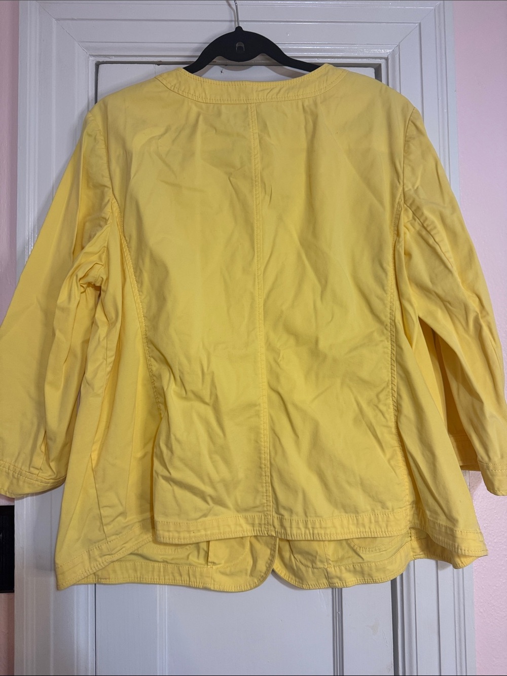 Talbots Sunny Yellow Utility Button-Front Jacket - Picture 6 of 6